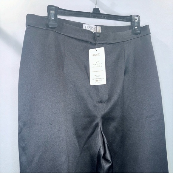 House of CB Amalia Black Satin Trousers | Size L+ - Picture 6 of 13